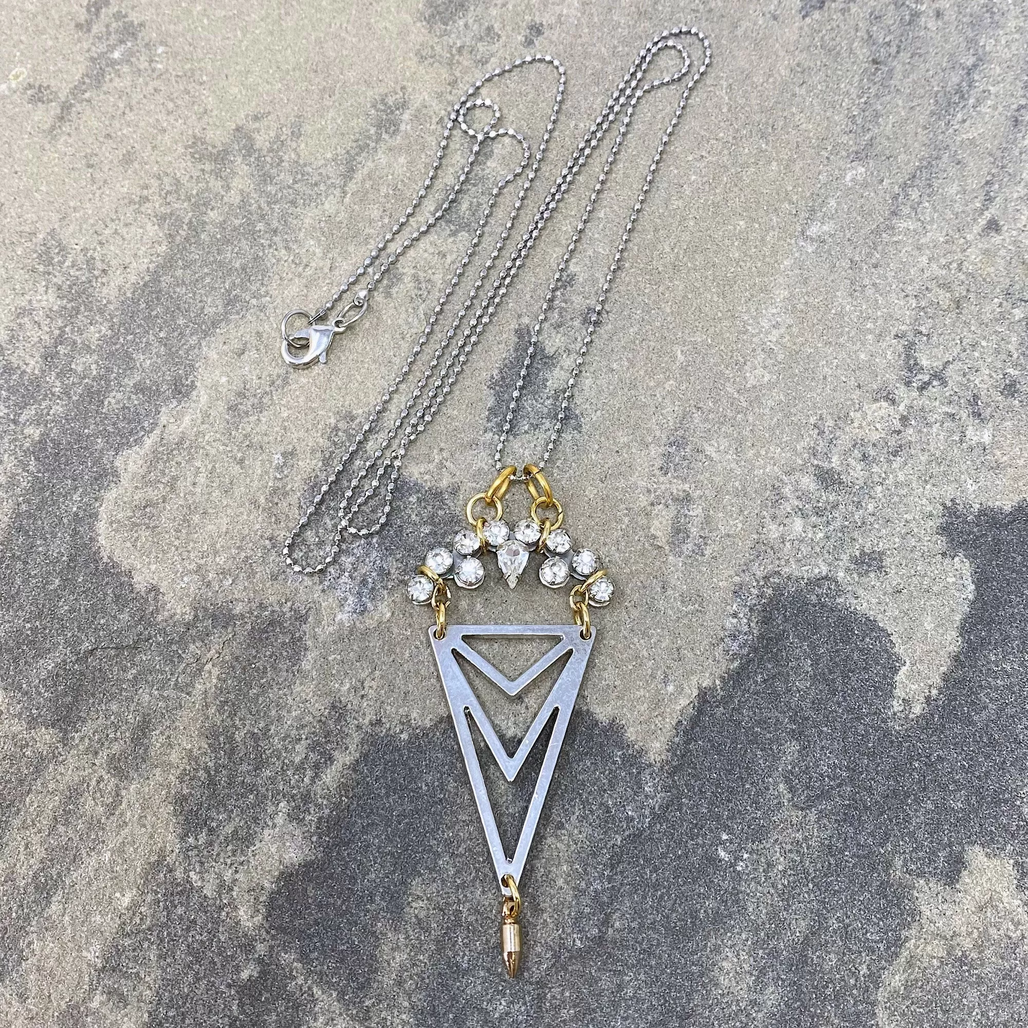 GARCIA silver triangle pendant necklace