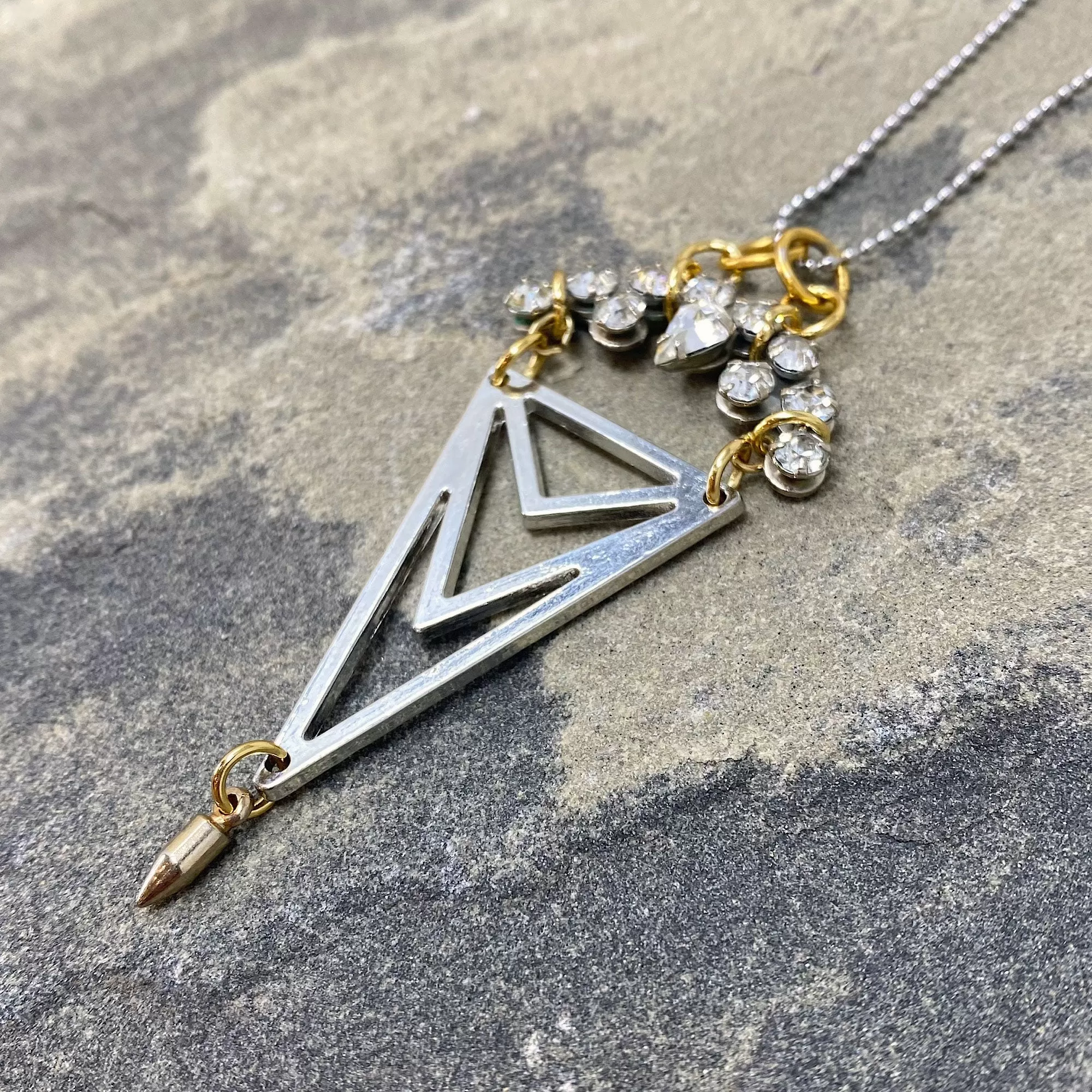 GARCIA silver triangle pendant necklace