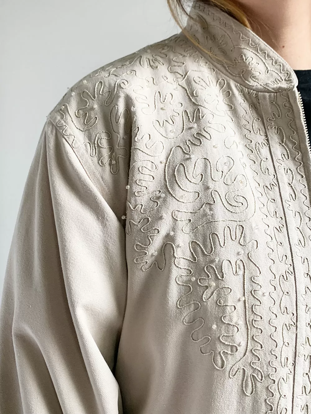 GC Stone Bead Embroidered Silk Jacket