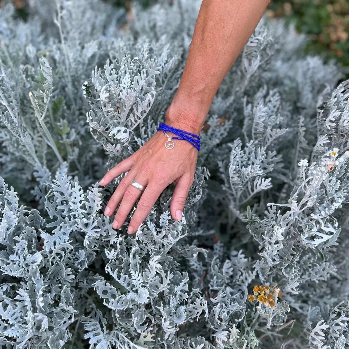 Go with the Flow Wrap Bracelet with Blue Crystals