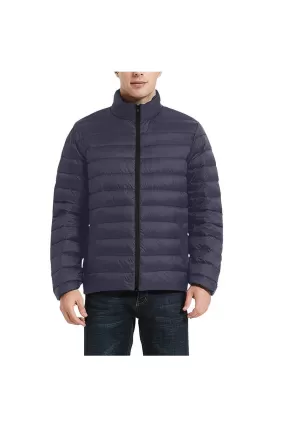 Grape Men's Stand Collar Padded Jacket (Model H41)