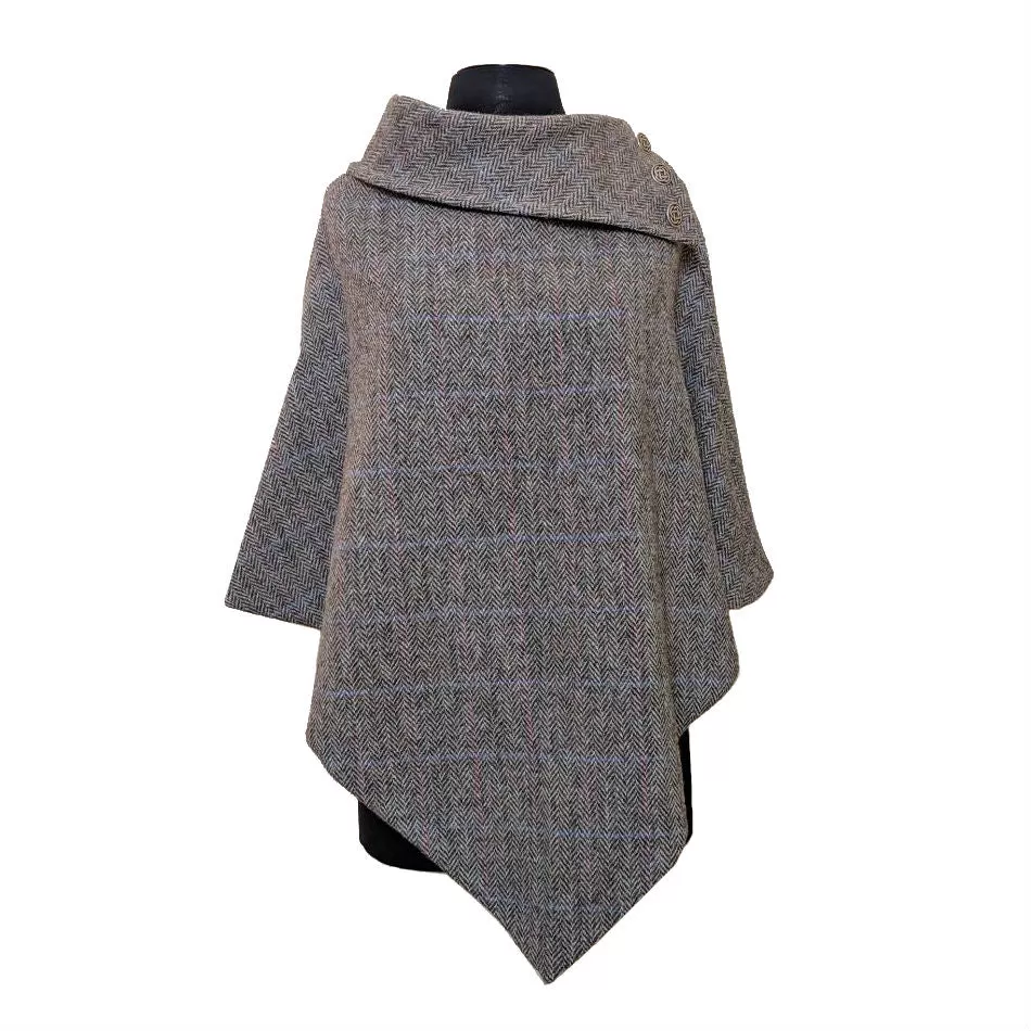 Harris Tweed Poncho from Peter James of England [ 8 Colors ]