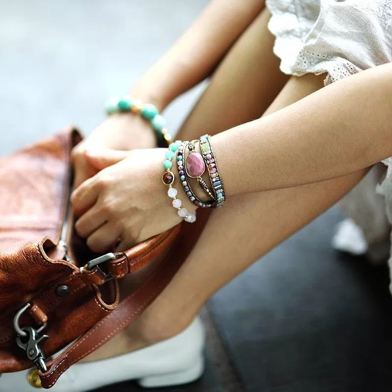 Healing Rhodonite Wrap Bracelet