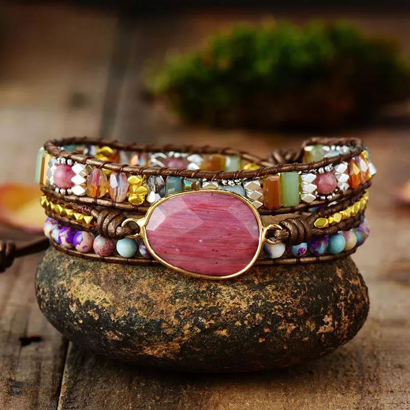 Healing Rhodonite Wrap Bracelet