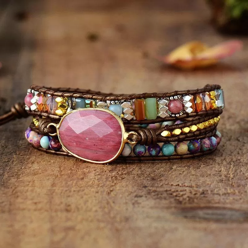 Healing Rhodonite Wrap Bracelet