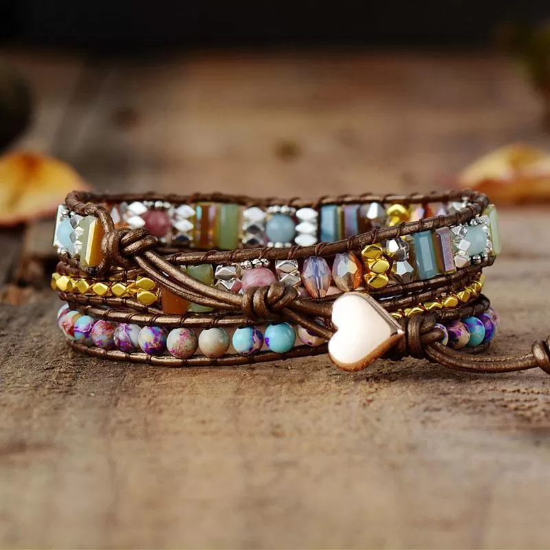 Healing Rhodonite Wrap Bracelet