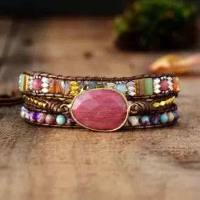 Healing Rhodonite Wrap Bracelet