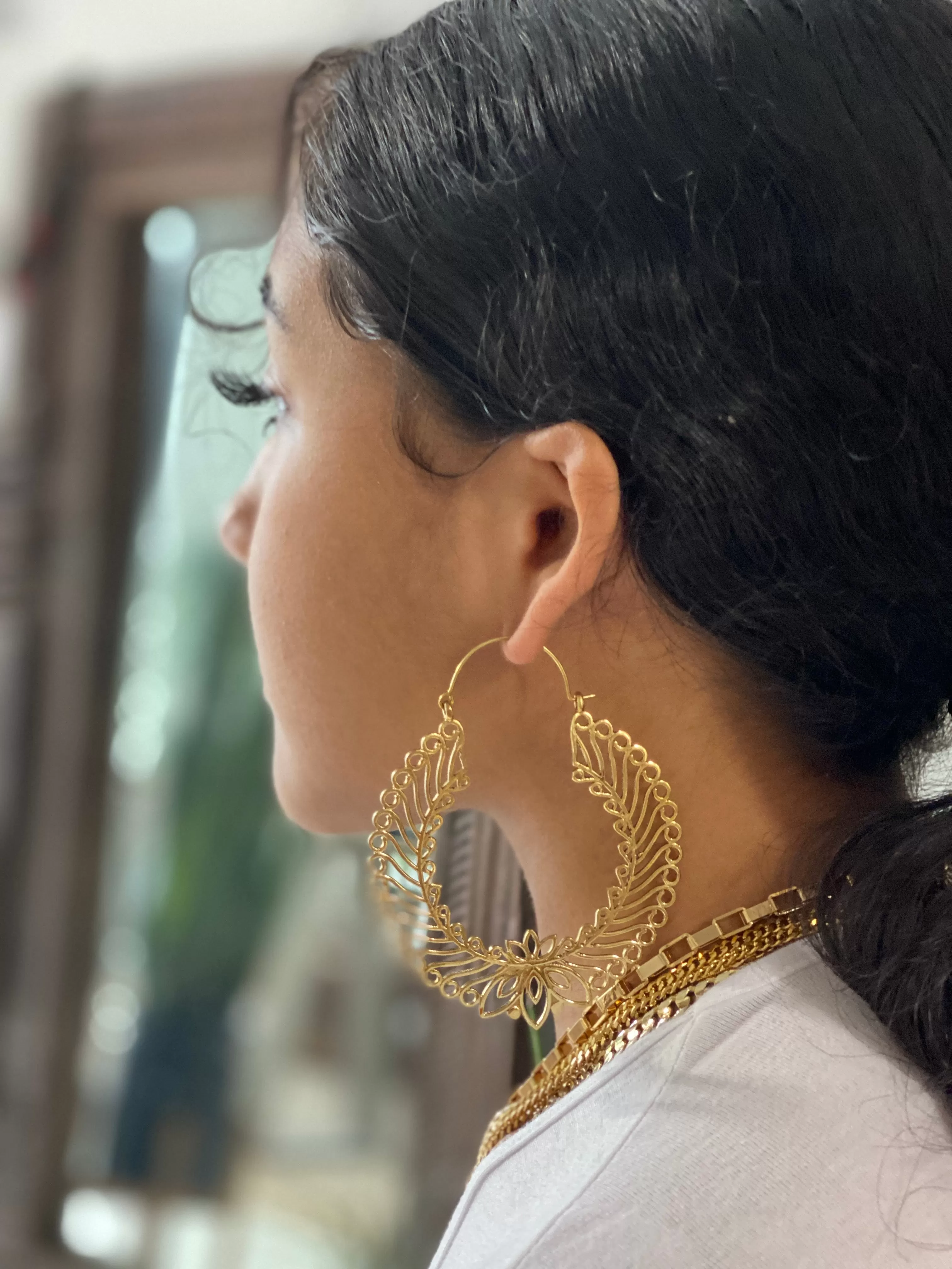 Heera Brass Hoops