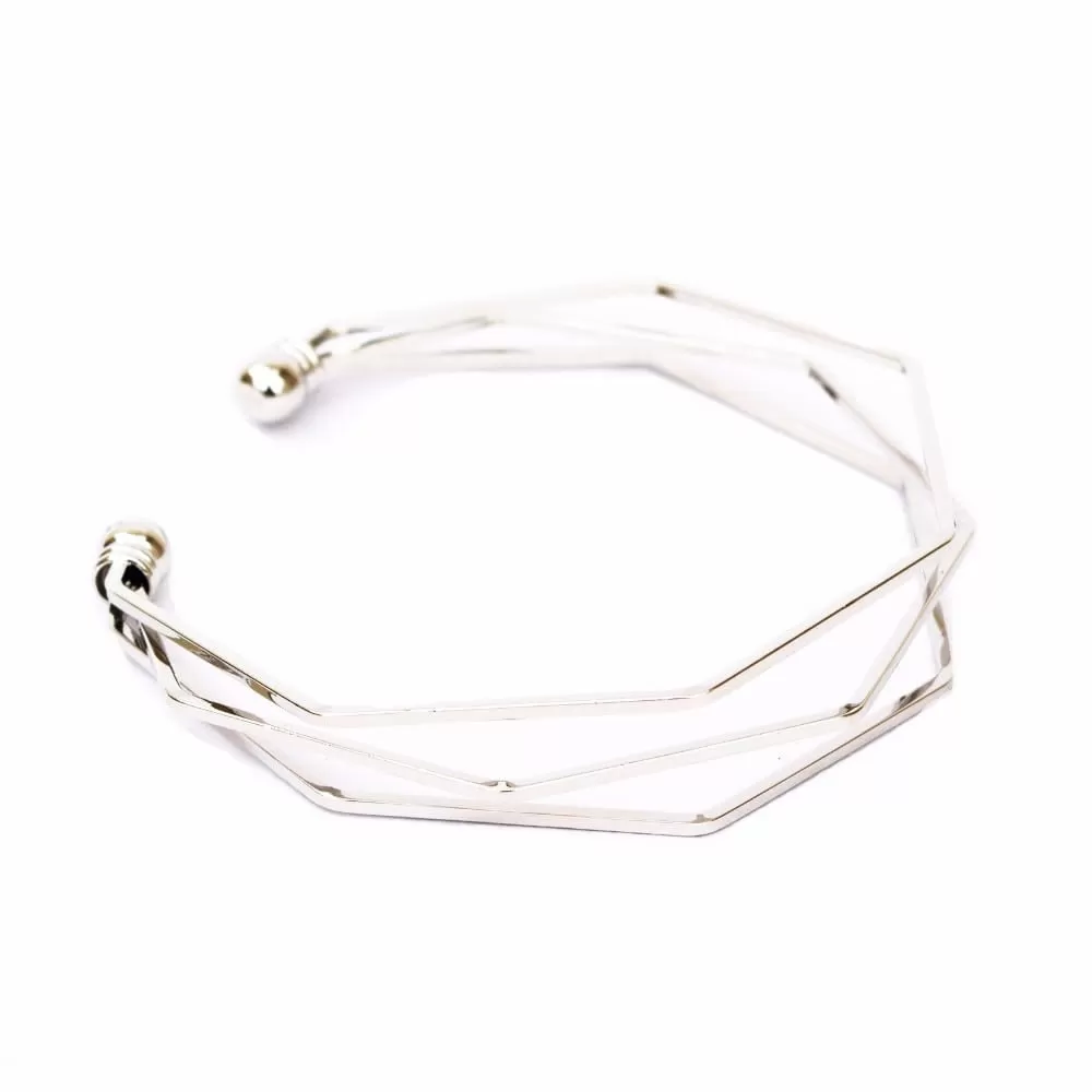 Hexagon Silver Bracelet