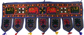 Indian Door Decor Toran Window Valance India Decoration (Blue, 34 x 13 inches)