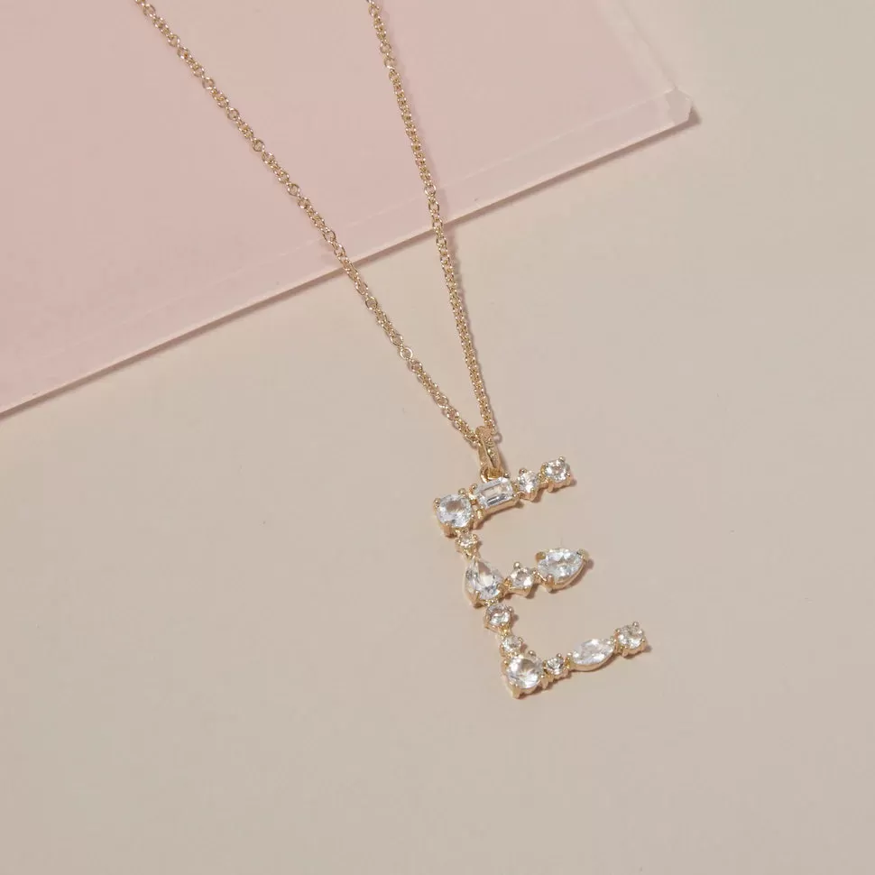 Initial Pendant Necklace in 14K Gold Over Sterling Silver