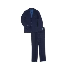 Isaac Mizrahi Boys Slim 2 Piece Navy Check Suit_Navy ST2516