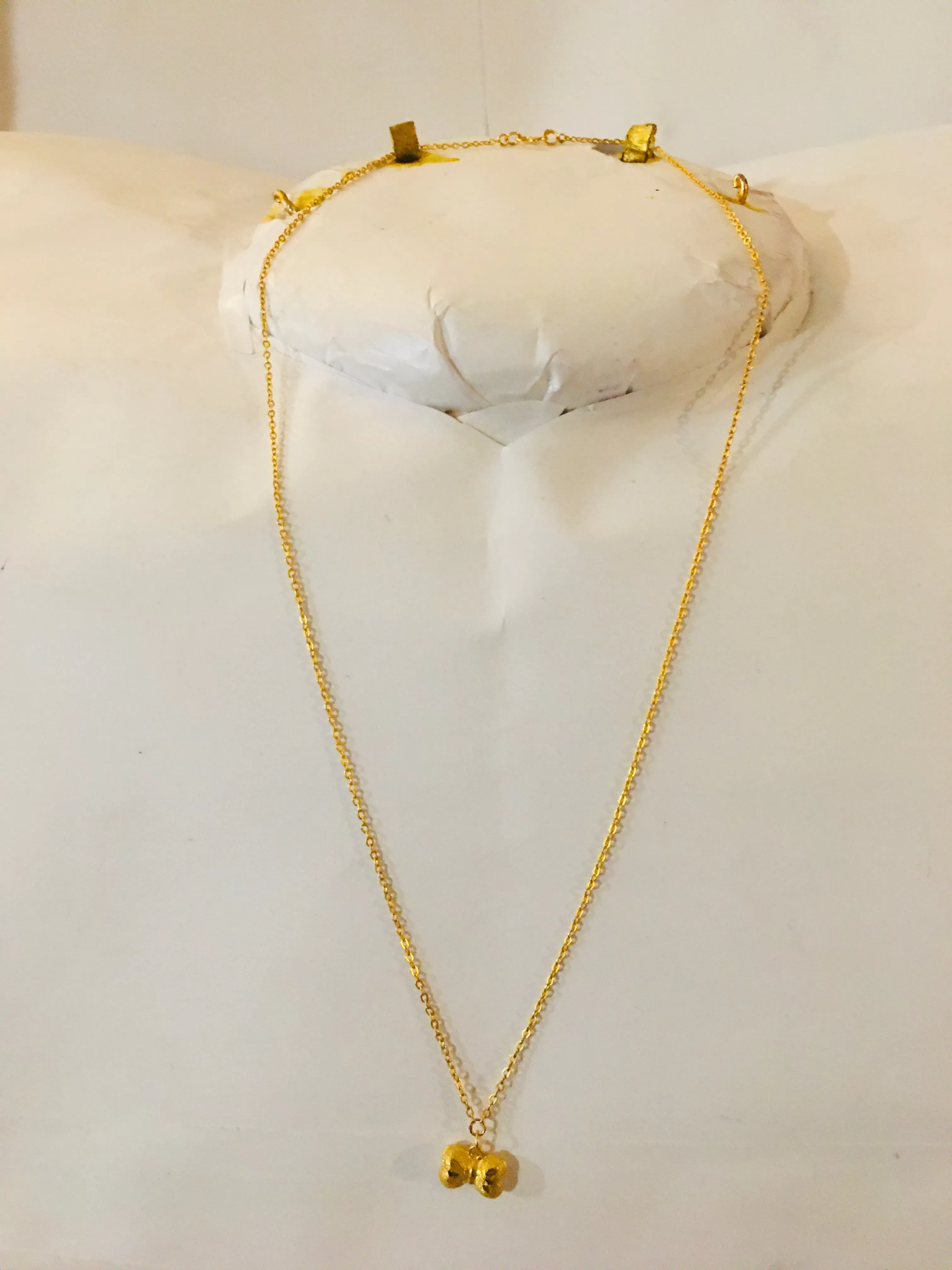 Item no. SP1016 Bangkok Solid Real Gold 15” long Necklace