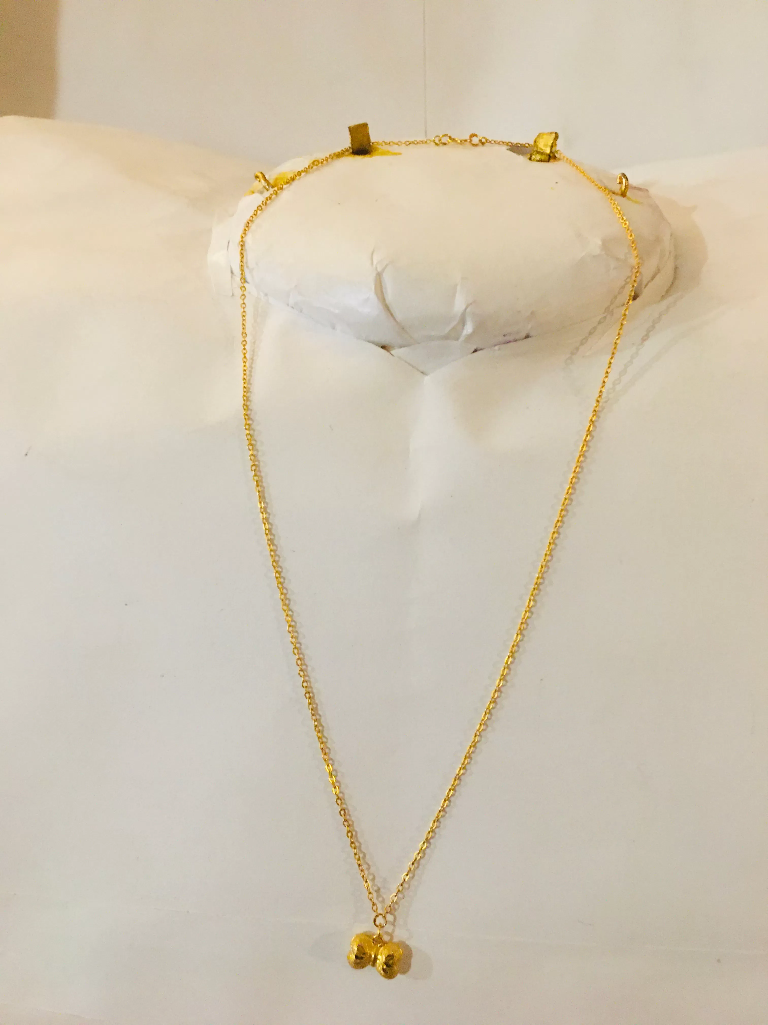 Item no. SP1016 Bangkok Solid Real Gold 15” long Necklace