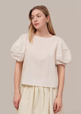 Ivory Balloon Sleeve Blouse