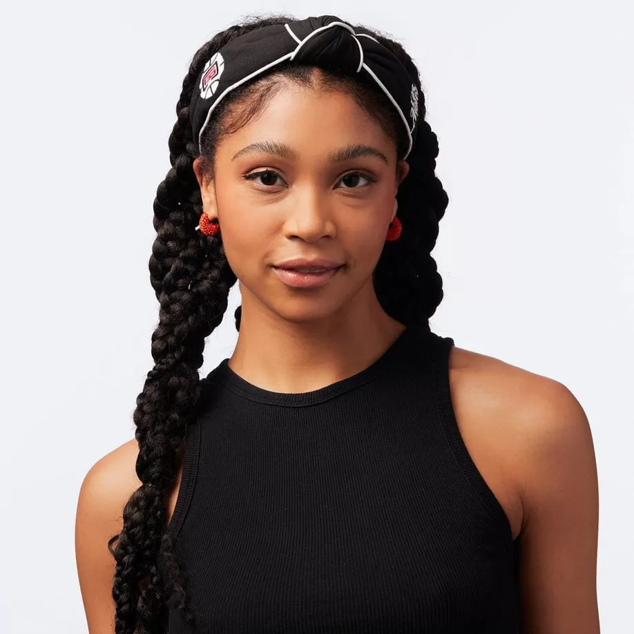 JET LA CLIPPERS EMBROIDERED KNOTTED HEADBAND