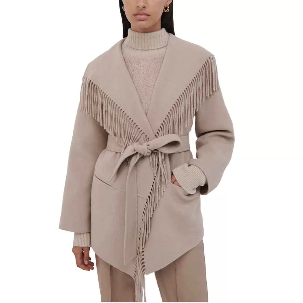 Jonathan Simkhai Rowen Wool Fringe Jacket