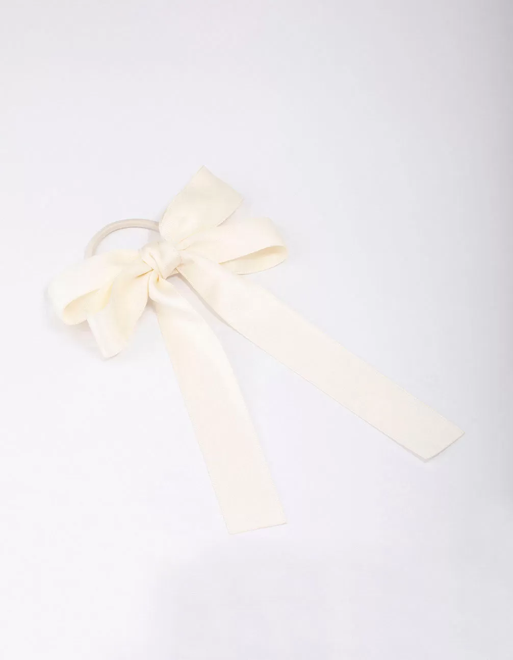 Large Cream Bow Hair Tie