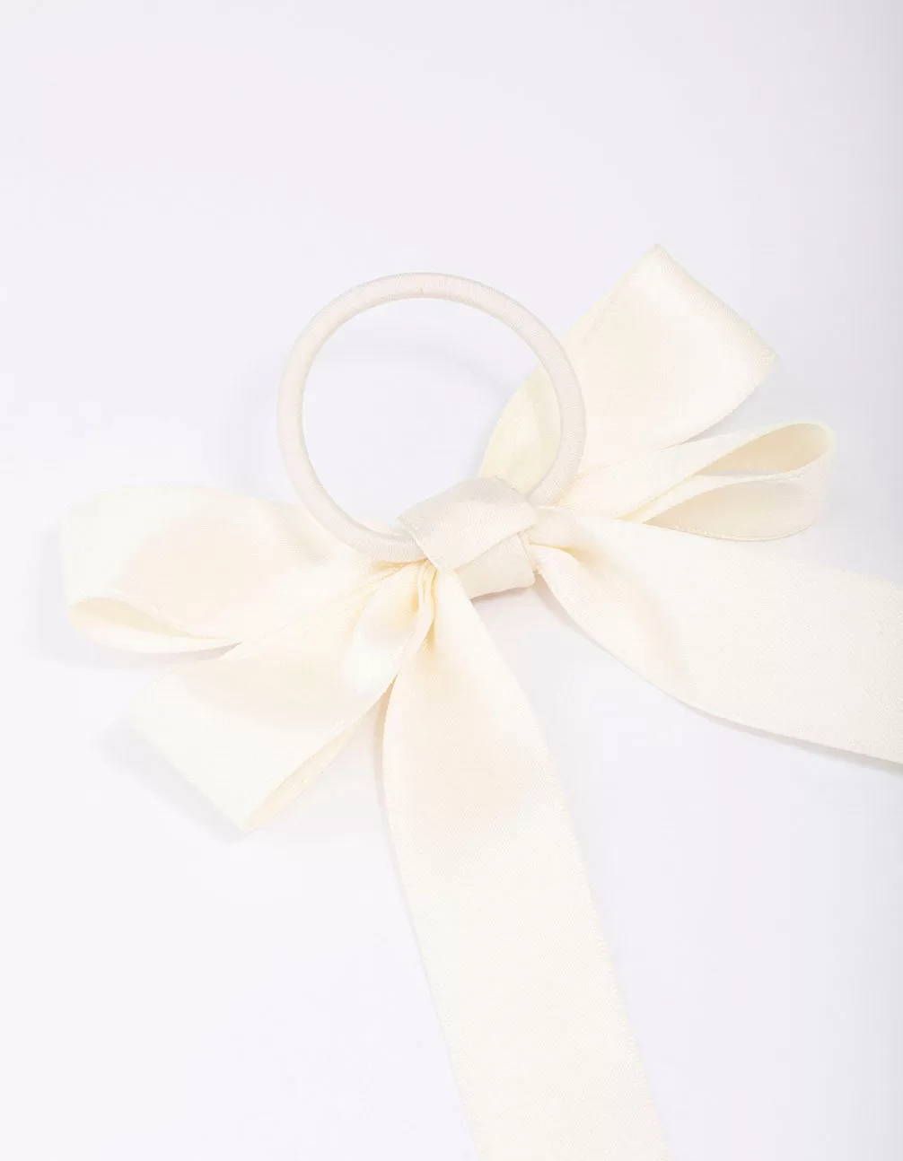 Large Cream Bow Hair Tie