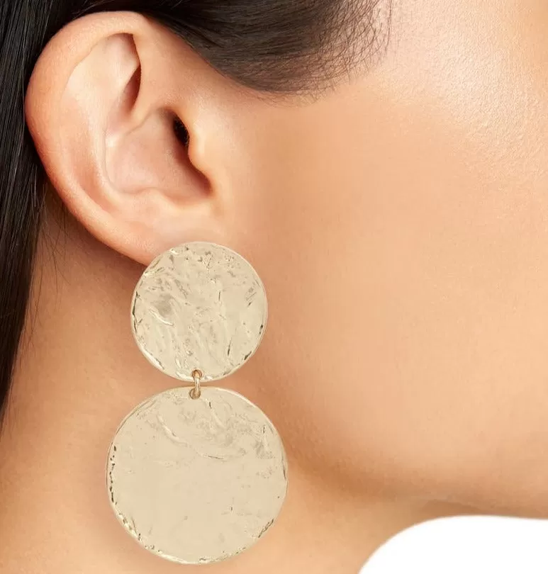 Large disc statement earrings