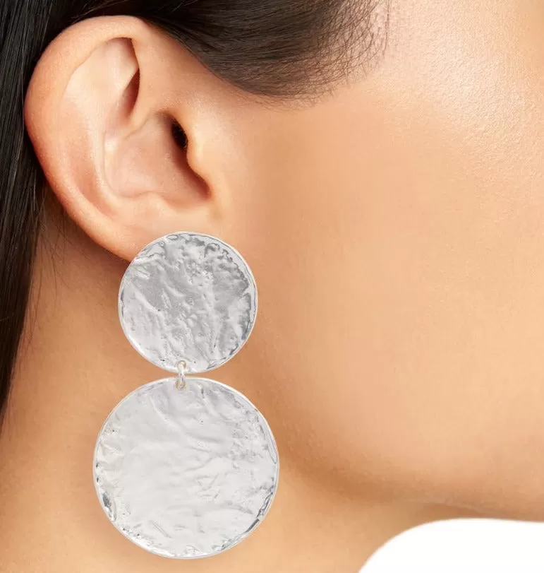 Large disc statement earrings