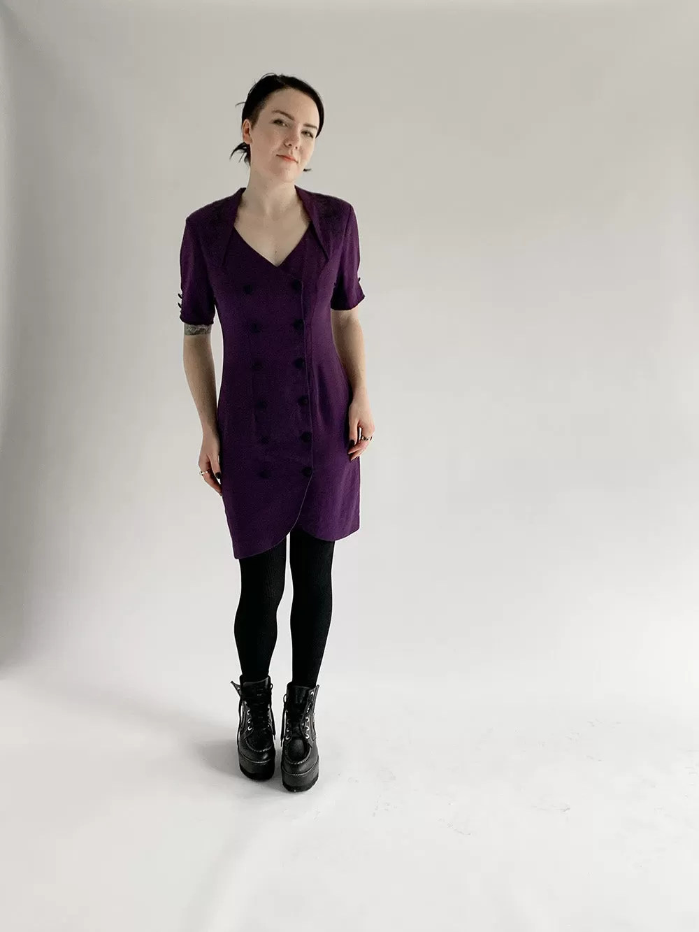 Le Chateau Deep Plum Mini Dress