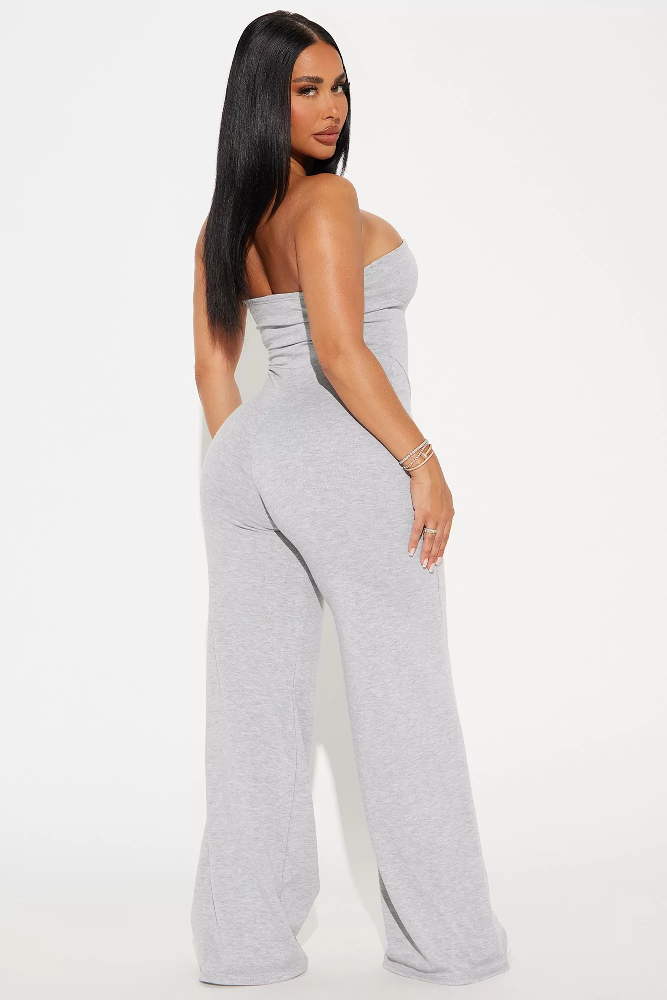 Leave This Town Jumpsuit - Heather Grey