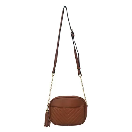 Light Brown Chic Faux Leather NGIL Crossbody Bag