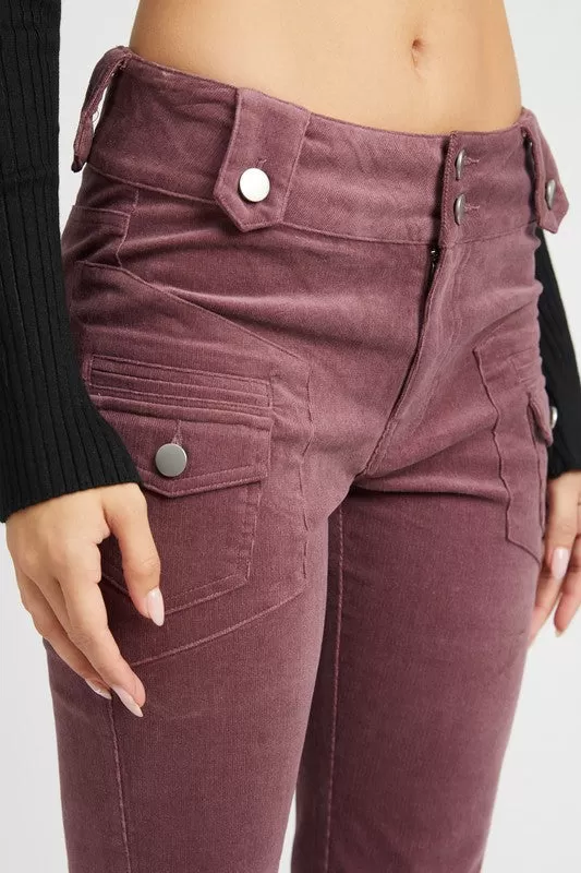 LOW RISE PANTS WITH BELL BOTTOM