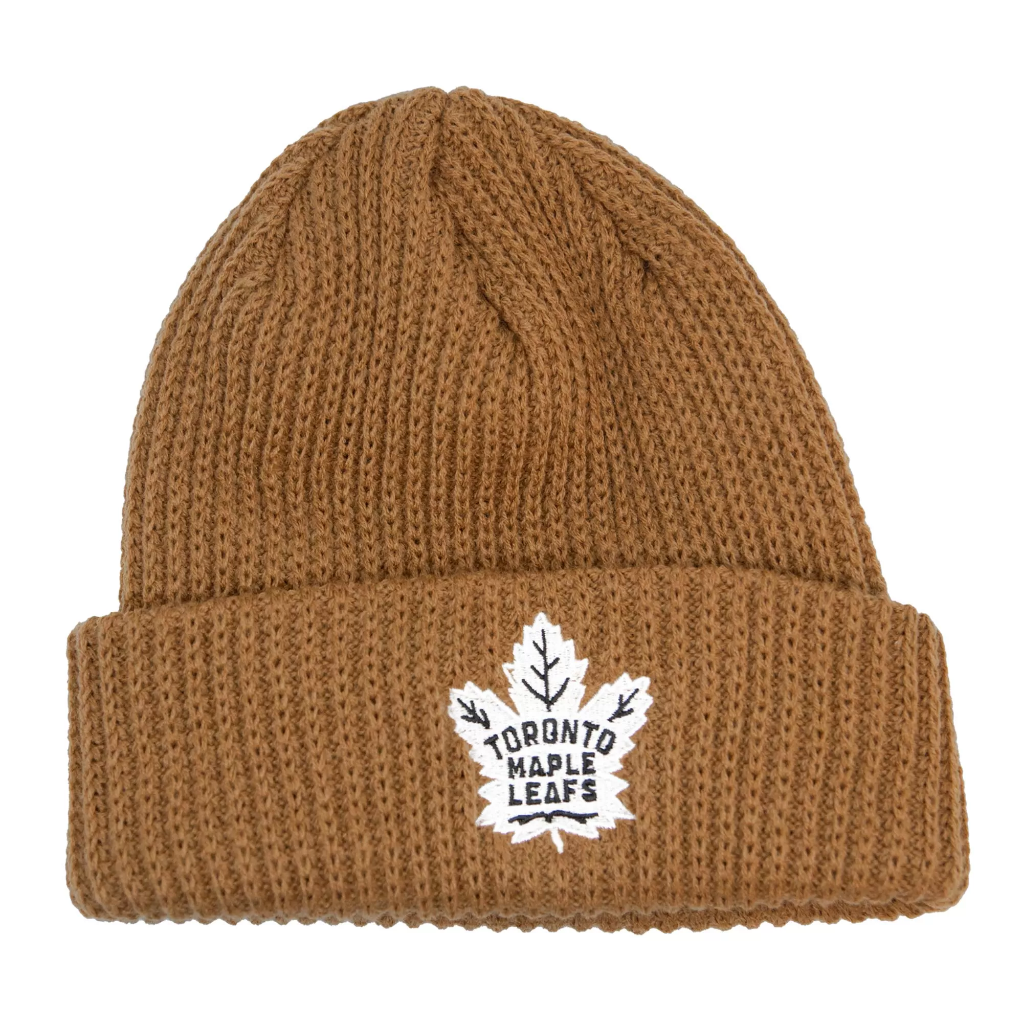 Maple Leafs Adult Watchman Beanie - BROWN