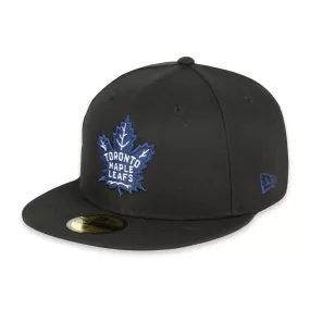 Maple Leafs New Era Men's 59FIFTY Prim Logo Fitted Hat - BLACK/BLUE