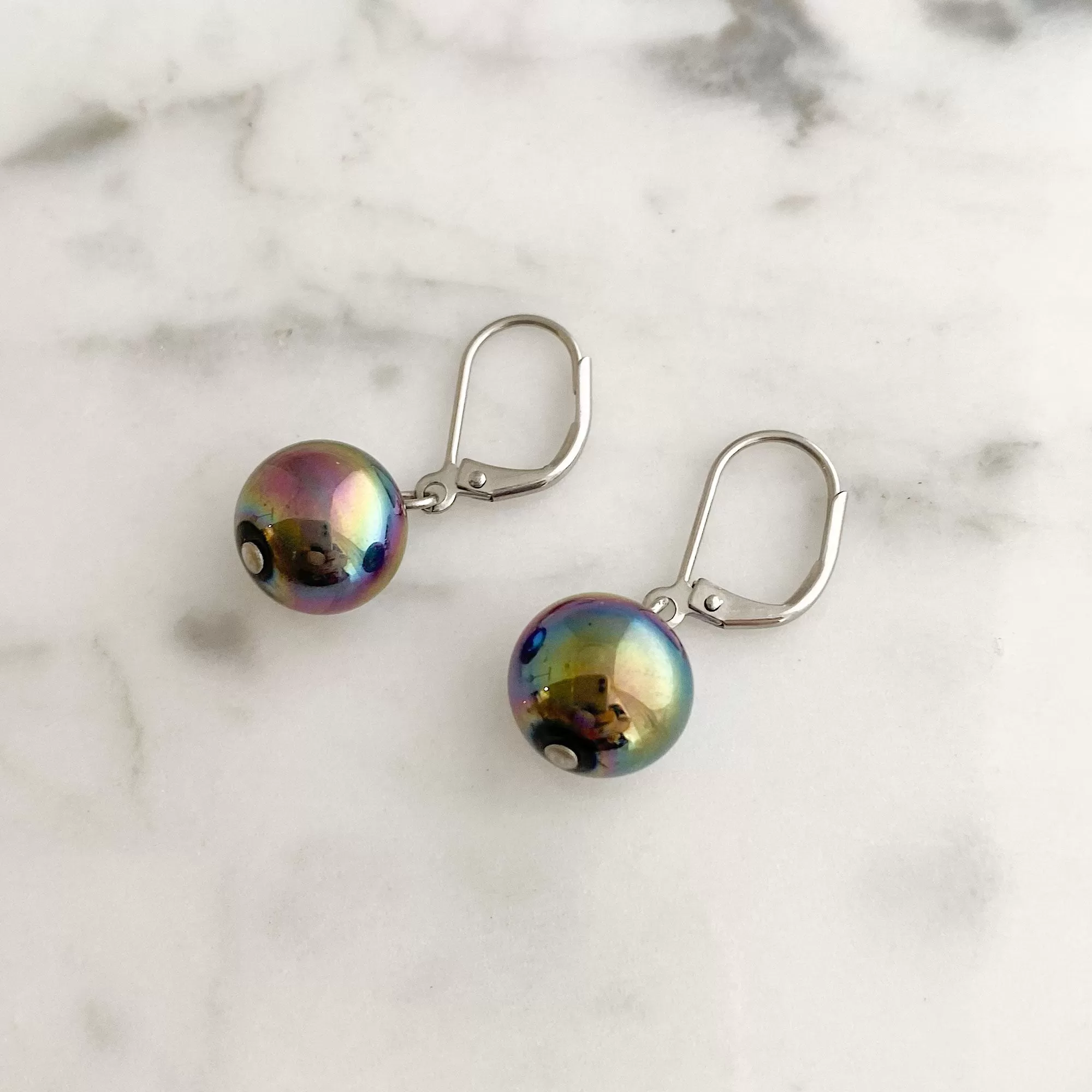 MEG vintage electroplated bead earrings