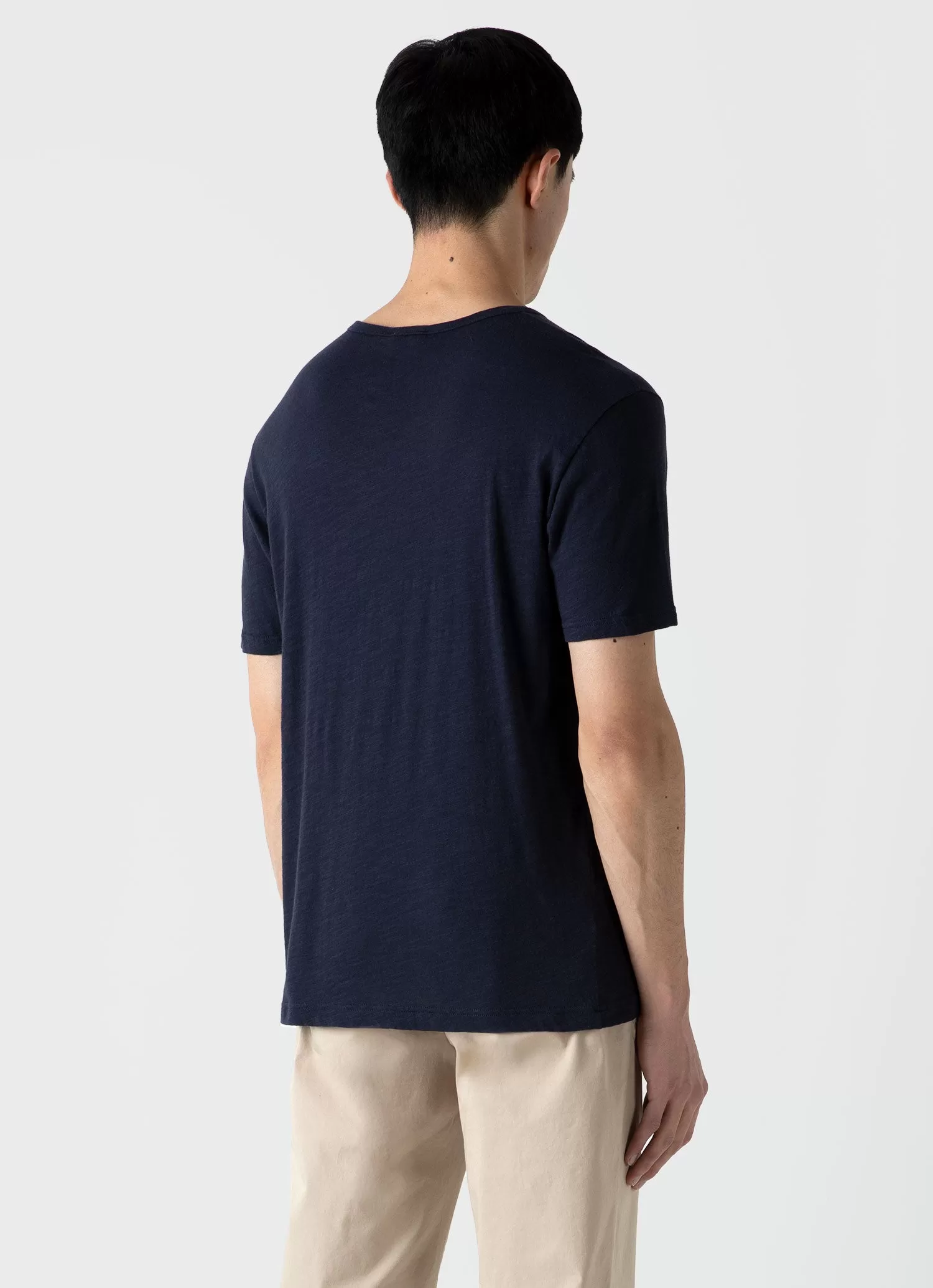 Men's Cotton Linen T-shirt in Navy