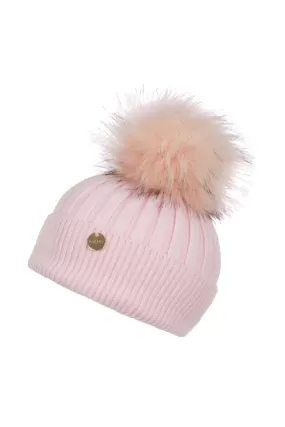 Mini Angora Light Pink with Matching Pom Hat