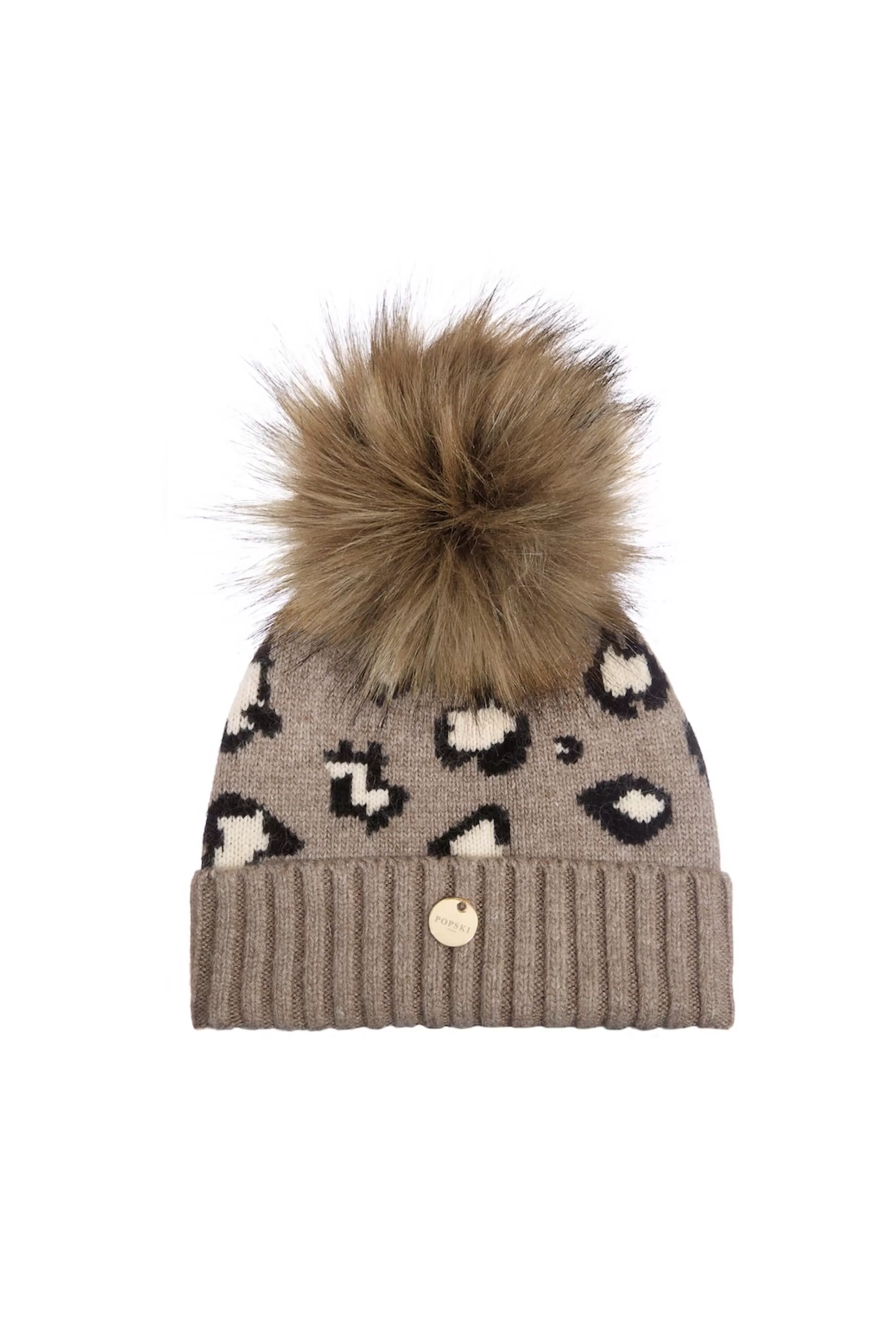 Mini Leopard Pom Pom Hat