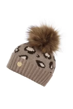 Mini Leopard Pom Pom Hat