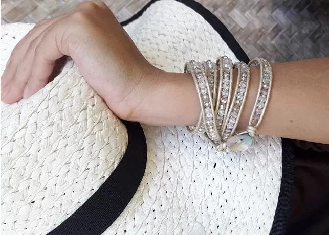 Mix Crystal White Wrap Bracelet