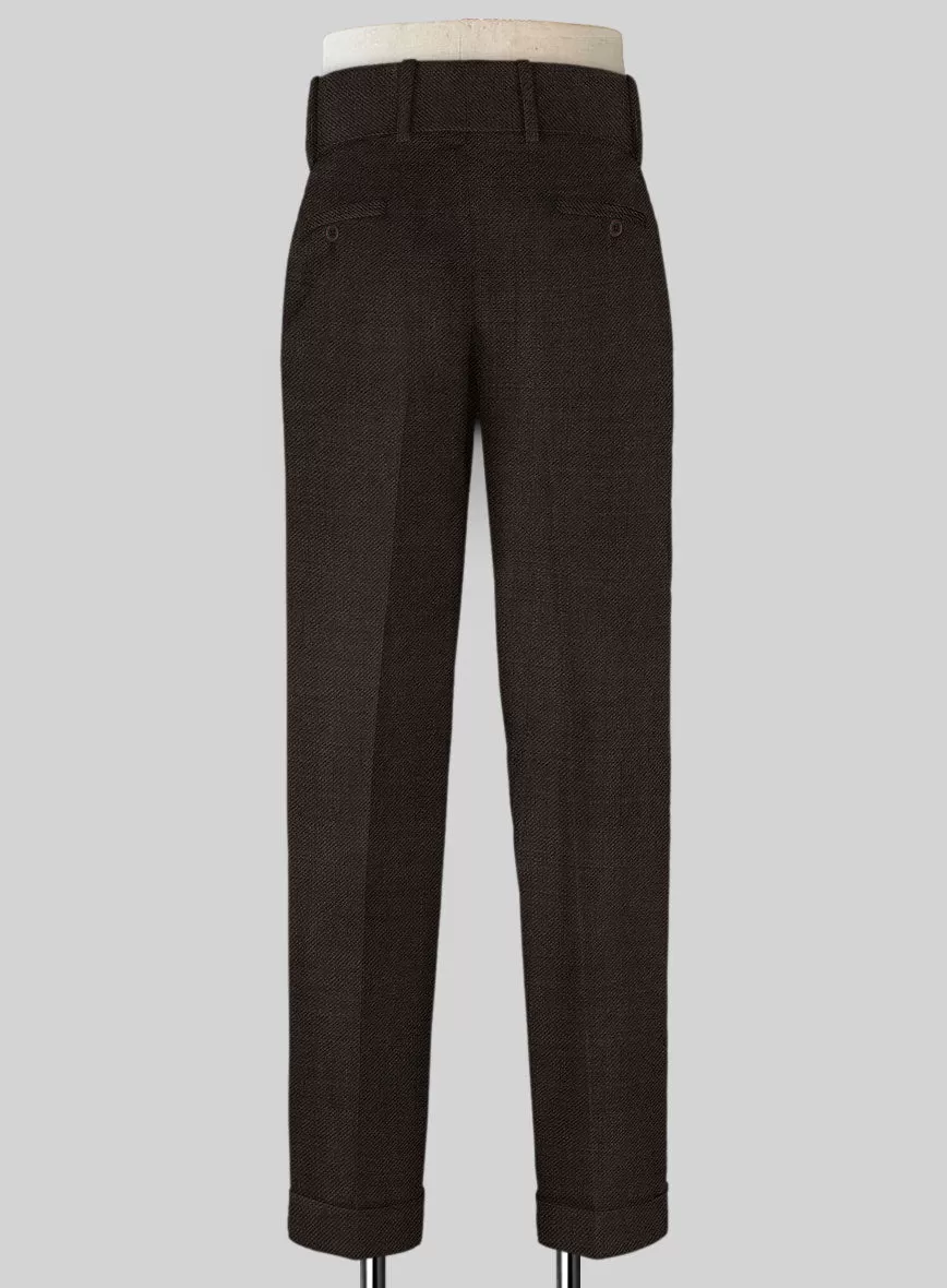 Napolean Dark Brown Double Gurkha Wool Trousers