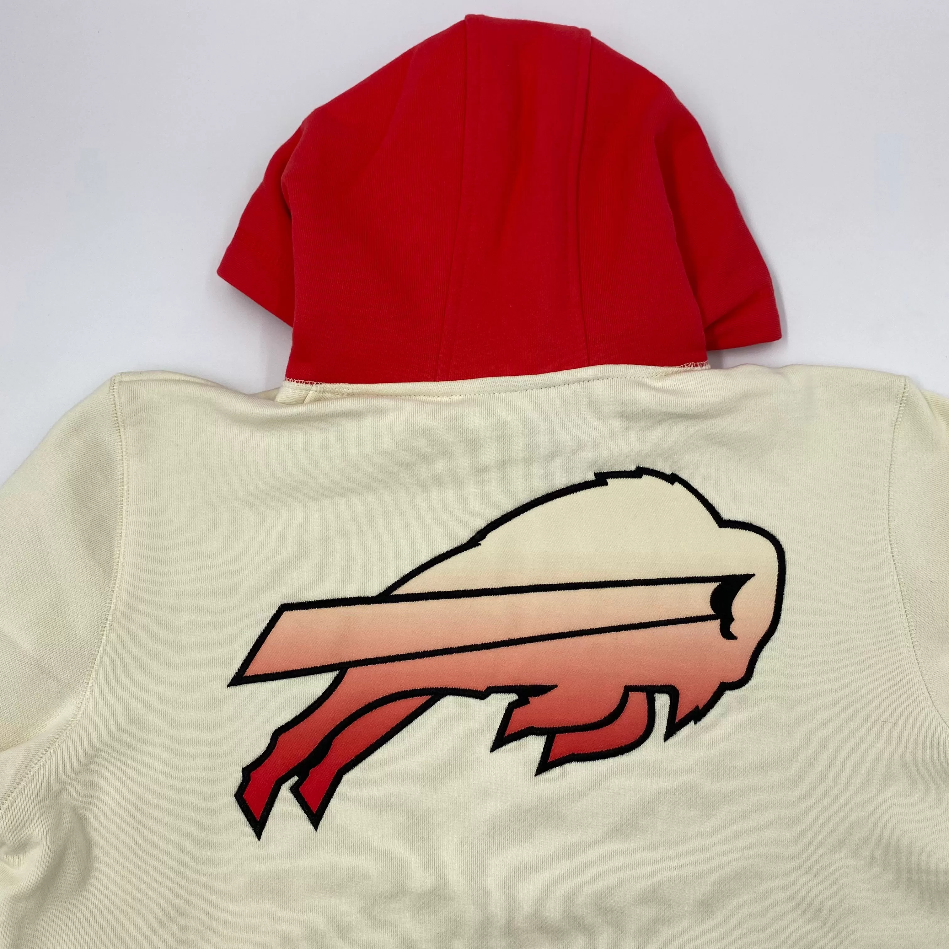 New Era Buffalo Bills Cream and Red Ombre Hoodie