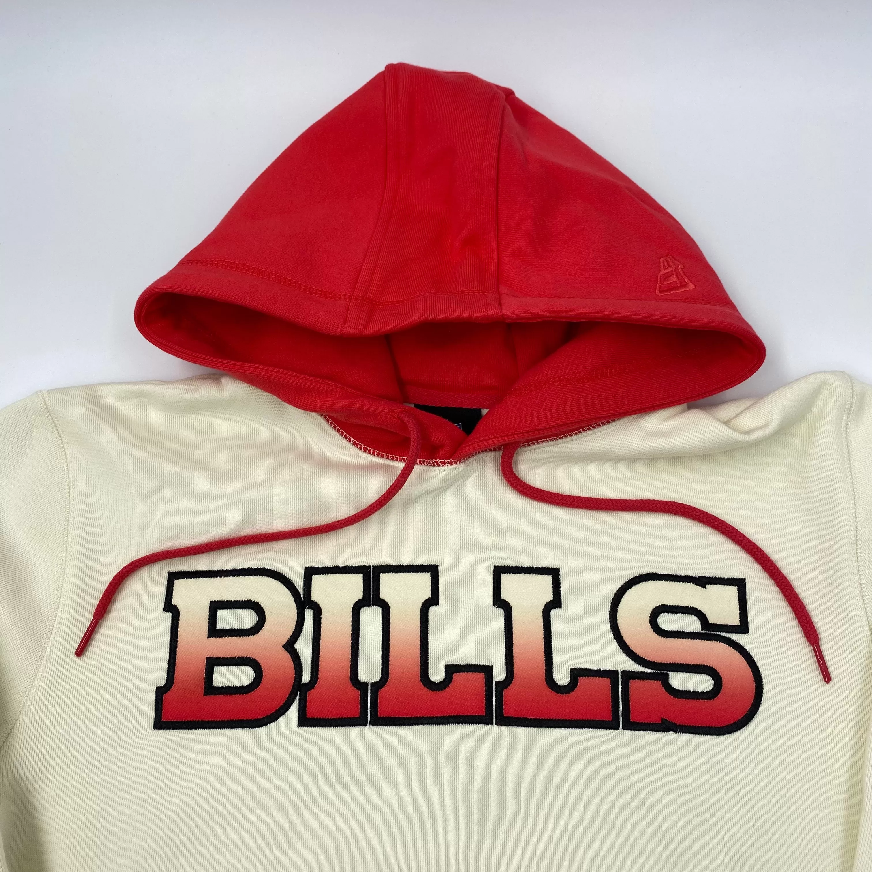 New Era Buffalo Bills Cream and Red Ombre Hoodie