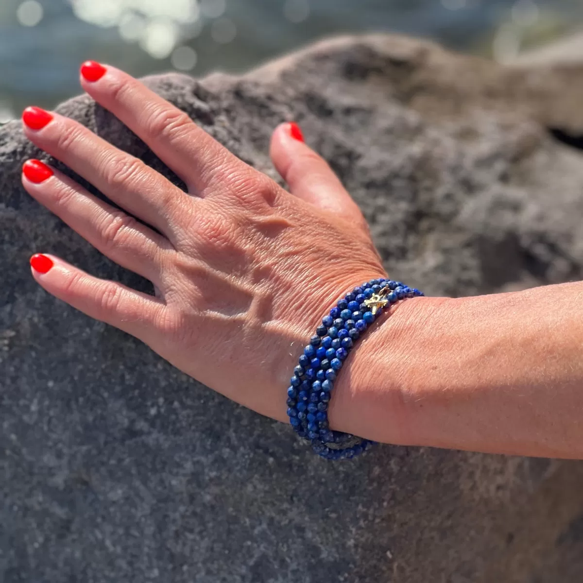 Ocean Treasures Wrap Bracelet with Gold Shark Tooth