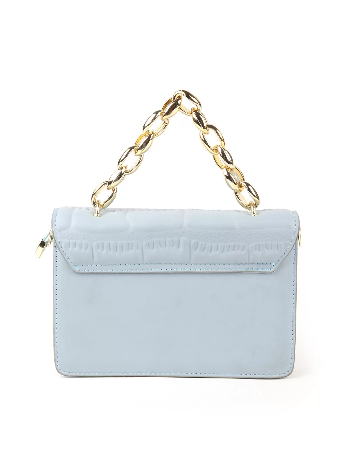 Odette Light Blue Textured Sling Bag for Women