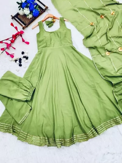 Olive Green Anarkali Suit UK Next Day