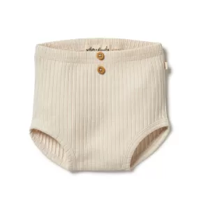 Organic Rib Nappy Pant, Oyster