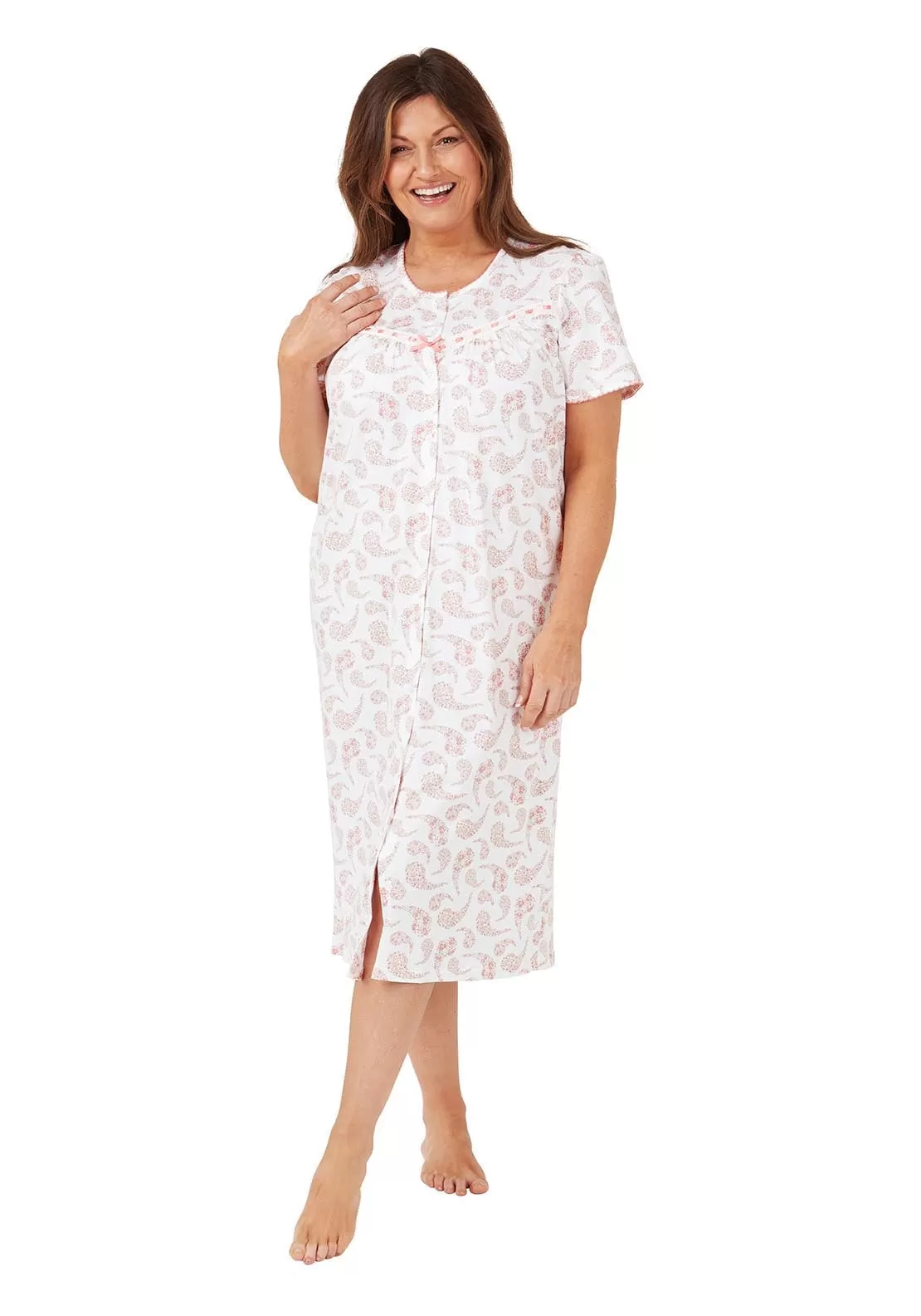 Paisley 100% Cotton Nightdress - Pink