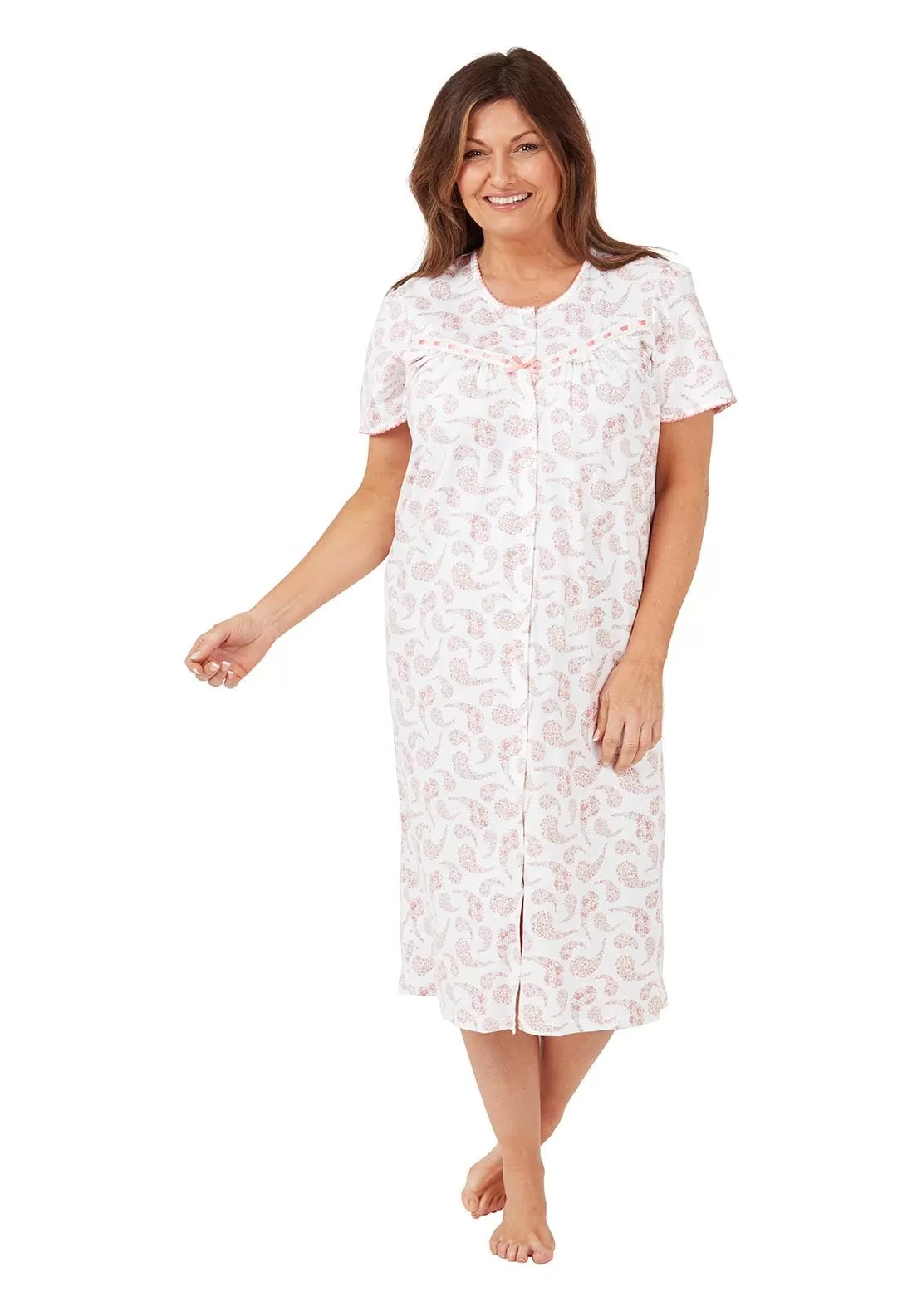 Paisley 100% Cotton Nightdress - Pink