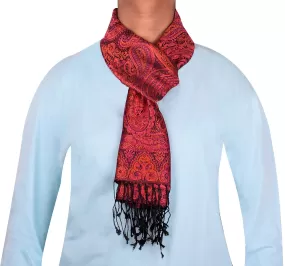 Paisley Unisex Men's Women's Neck Wool Silk Scarf India (64 x 13 inches)