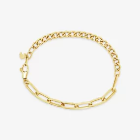 Paperclip & Open Curb Link Bracelet