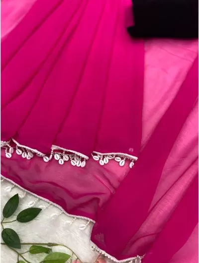 Pink 1 Minute Saree Ready to Wear Georgette Sari