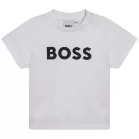 Playera nio y adolescente blanca Boss